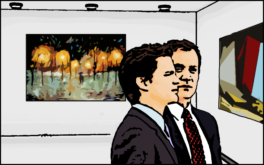 Peter Approaches Neal at the Showing